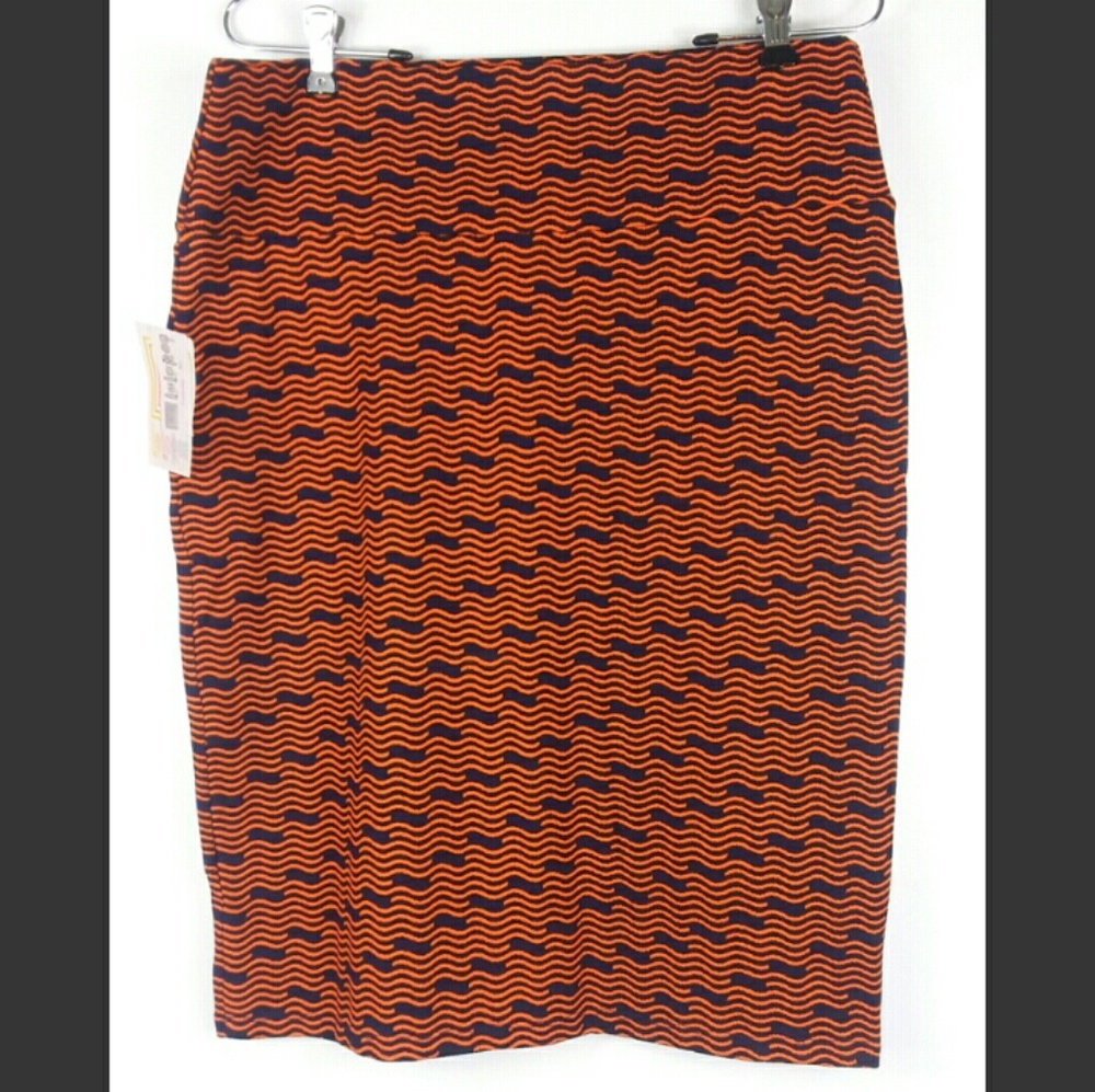 LulaRoe Cassie Style Pencil Skirt Wavy Stripes